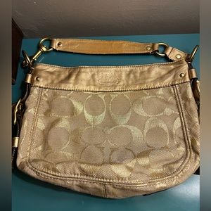 Vintage Coach Gold Monogram Shoulder Bag